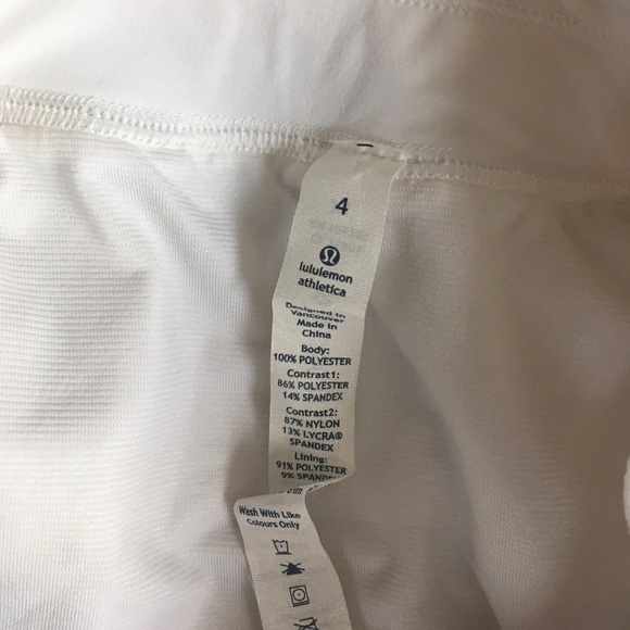 lululemon shorts size 4 white tan cream color block running lined - Picture 3 of 3